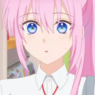 🍧 Anime, Mädchen, pinke Haare, blaue Augen, süß, Manga telegram sticker