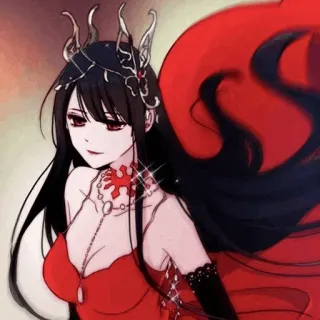 🔸 anime girl, gothic, crown, red dress, fantasy, character telegram sticker
