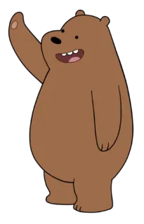 👋 Grizz We Bare Bears Grizz, We Bare Bears, Cartoni animati, Orso, Amichevole, Animazione telegram sticker