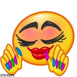 💃 Emoji, Manucure, Coloré, Maquillage, Visage, Lèvres, Yeux telegram sticker