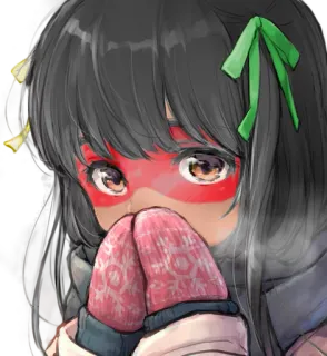 ❄ 애니메이션, 소녀, 겨울, 추운, 귀여운 telegram sticker