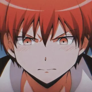 🎭 Karma Akabane Assassination Classroom Аниме, Манга, Школа, Парень, Рыжие волосы, Злой, Серьезный, Персонаж telegram sticker