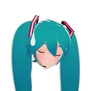 😞 Hatsune Miku Anime, Cartoon, Mädchen, traurig telegram sticker