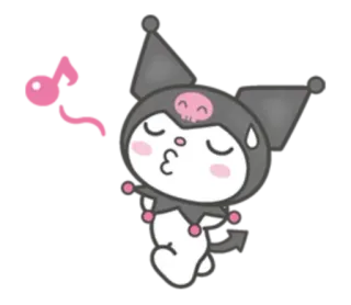 😙 Kuromi kawaii, schattig, anime, sanrio telegram sticker