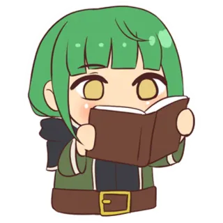 🧐 animé, mignon, lecture, livre, chibi, kawaii whatsapp sticker