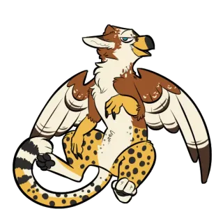 😘 gryphon, mythical creature, fantasy, animal, hybrid, bird, cat, leopard telegram sticker