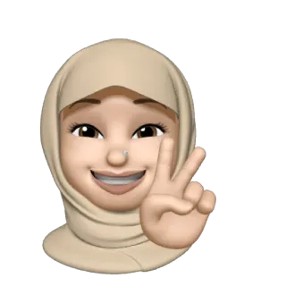 ✌ Hijab, Phụ nữ, Dấu hiệu hòa bình, Hình đại diện, Người Hồi giáo whatsapp sticker