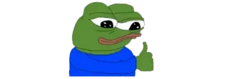 👍 Pepe the Frog Pepe, frog, meme, internet meme, cartoon, character telegram sticker
