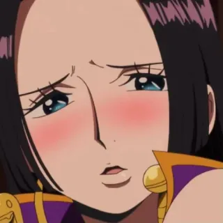 🥰 Boa Hancock One Piece anime, envergonhada, fofa, menina, corada telegram sticker
