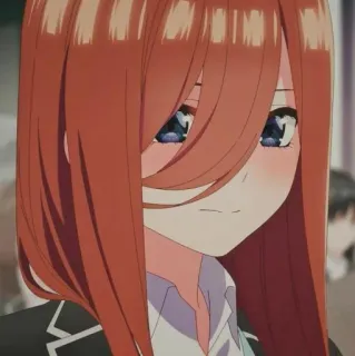 💙 Miku Nakano The Quintessential Quintuplets anime, manga, cute, girl, shy telegram sticker