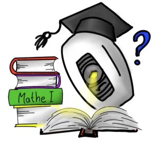 🎓 GLaDOS Portal Mathe I libro, portal, robot, estudio, universidad telegram sticker