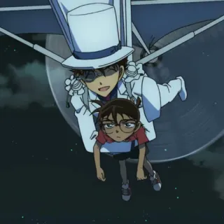 🎭 Conan Edogawa Detective Conan anime, detective, cartoon, flying telegram sticker
