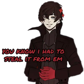 🤝 Joker Persona 5 YOU KNOW I HAD TO STEAL IT FROM EM Joker, Persona 5, Anime, Manga, Videojuego, Fanart telegram sticker