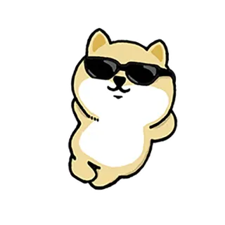 😎 狗, 柴犬, 酷, 太阳镜, 卡通, 动物, 贴纸 whatsapp sticker