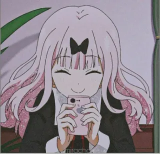 📱 Chika Fujiwara Kaguya-sama: Love Is War mirachoco Аниме, Кавай, Милый, Чика Фудзивара, Любовь это война, Девушка, Розовый telegram sticker