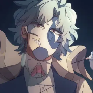 😏 Anime, Charakter, Maske, Gruselig, Kunst, Zeichnung telegram sticker
