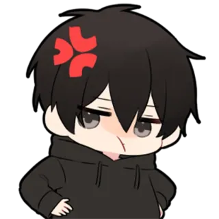 🖤 anime, angry, cute, emoji, irritated, chibi telegram sticker