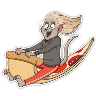 🍕 binatang, pizza, makanan, kartun, fantasi, kucing, terbang telegram sticker