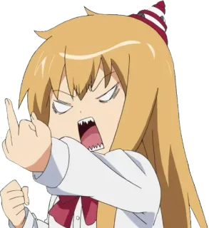 🖕 anime, middle finger, angry, offensive, cartoon telegram sticker