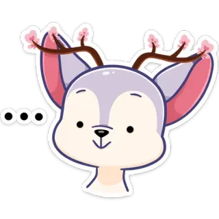 😐 ... Tier, Hirsch, süß, Cartoon, Sticker, kawaii whatsapp sticker