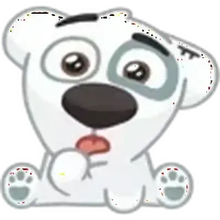 🫠 Polar bear polar bear, cute, cartoon, surprise, shocked, sticker, animal telegram sticker