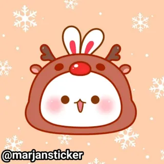 ❤️ @marjansticker милый, стикер, мультфильм, олень, кролик, животное, каваий, праздник telegram sticker