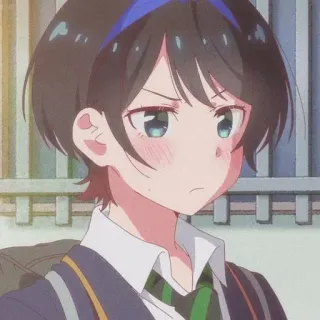 😤 Anime, Ragazza, Carina, Uniforme scolastica, Capelli corti, Manga telegram sticker