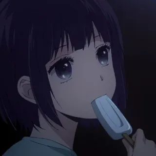 🎐 Anime, Mädchen, Eis, Eis am Stiel, Süß, Cartoon telegram sticker