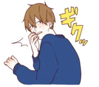 😱 ギク anime, manga, shock, scared, reaction whatsapp sticker