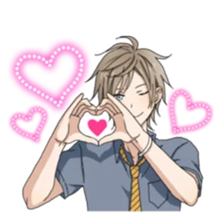 💖 anime, character, cute, heart, gesture, love, cartoon telegram sticker