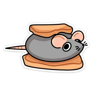 🍔 souris, sandwich, nourriture, mignon, animal, autocollant telegram sticker