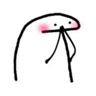 🐣 Patyczak, Kreskówka, Minimalistyczny, Rumieniący się, Niebieski telegram sticker