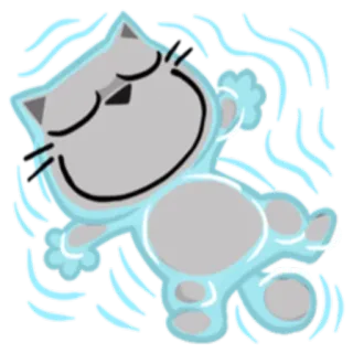 🌊 cat, cute, floating, cartoon, animal, sleep, relaxing telegram sticker