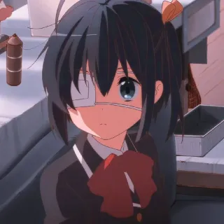 🥺 Rikka Takanashi Love, Chunibyo & Other Delusions! anime, girl, eye patch, cute, rikka takanashi, chunibyo, anime girl telegram sticker