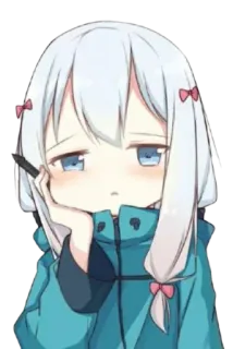 😐 аниме, девушка, милая, скучно telegram sticker