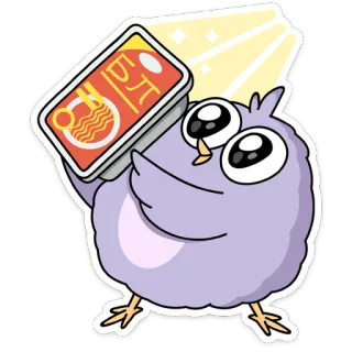 ☺️ цыпленок, лапша, еда, милый, мультфильм, наклейка, рамен whatsapp sticker