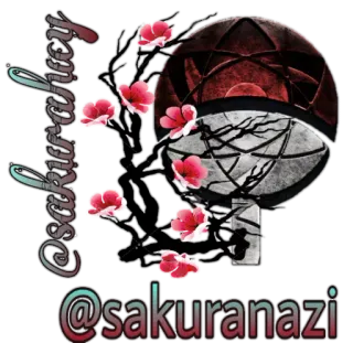 🌸 @sakuranazi 动漫, 樱花, 写轮眼, 眼睛, 粉丝 telegram sticker