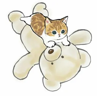 💗 kot, kociak, miś, zabawka, słodki, zwierzę, zwierzę domowe telegram sticker