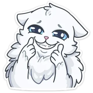 😏 cat, thumbs up, cute, sticker, animal, positive telegram sticker