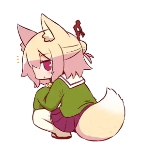 😅 Anime, Manga, Fille renard, Kemonomimi, Mignon, Kawaii telegram sticker