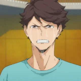 🦉 Oikawa Tooru Haikyuu!! Аниме, Haikyuu, Ойкава, Тоору, Плачет, Эмоциональный telegram sticker