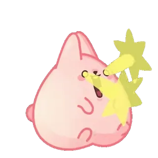 🤩 bunny, rabbit, animal, cute, cartoon, sparkles telegram sticker