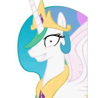 🦄 Princess Celestia My Little Pony princesa celestia, pony, dibujos animados, sonrisa telegram sticker