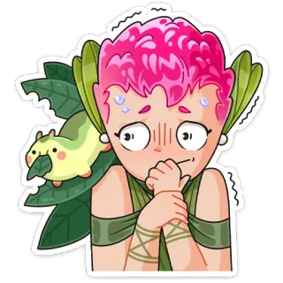 😅 การ์ตูน, กลัว, กังวล, วิตกกังวล, ตัวละคร, สัตว์ประหลาด, แฟนตาซี telegram sticker