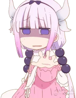 🆘 Kanna Kamui Miss Kobayashi's Dragon Maid Anime, Dragón, Kawaii, Chibi, Kanna, Miss Kobayashi's Dragon Maid whatsapp sticker