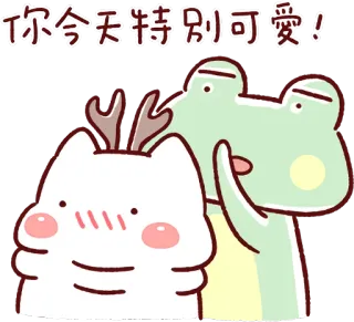 😈 你今天特別可愛! carino, adorabile, animale, gatto, rana, kawaii whatsapp sticker