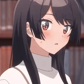 😥 anime, cô gái, dễ thương, nhân vật, hoạt hình telegram sticker