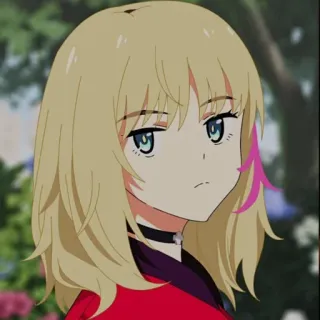 🎵 аниме, девушка, блондинка, портрет, милая telegram sticker