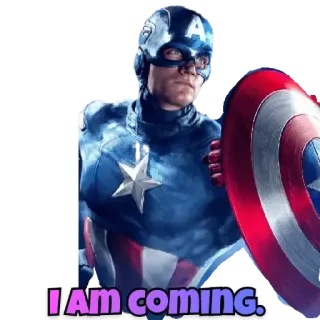 🤷 Captain America I Am coming. captain america, marvel, super-héros, avengers telegram sticker