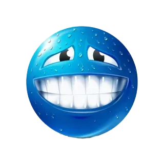 😁 emoji, smiley, blue, face whatsapp sticker